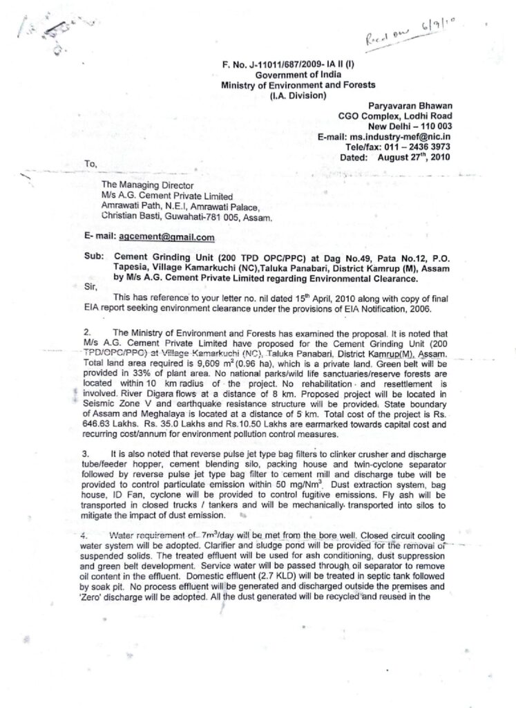 thumbnail of Environmental-Clearance